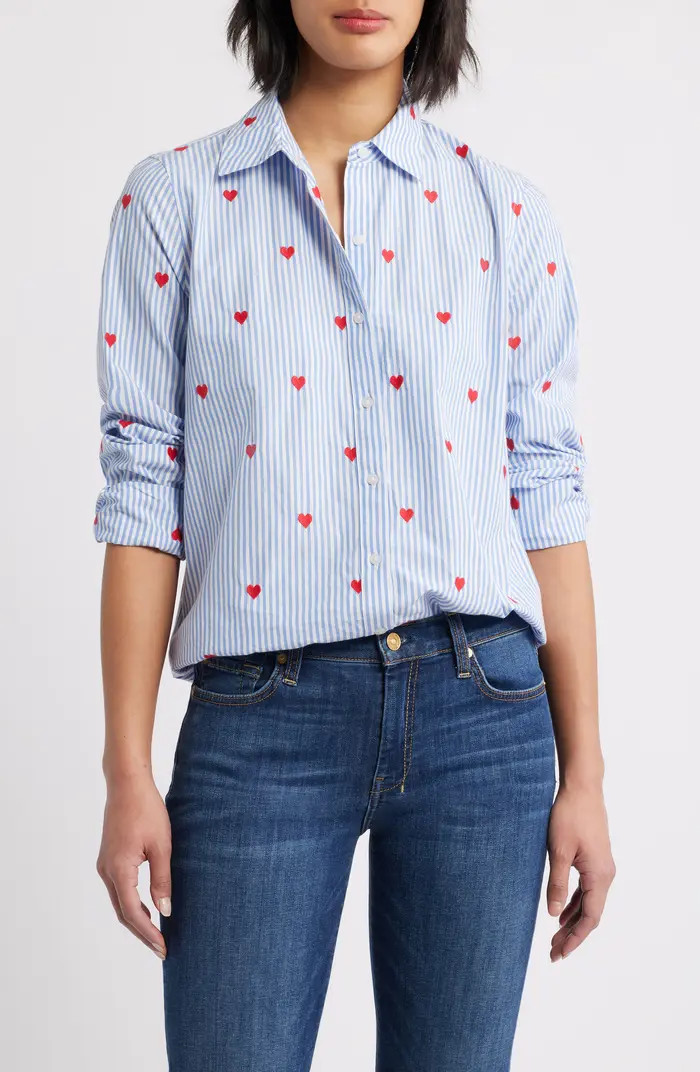 Embroidered Heart Button-Up Shirt | Nordstrom
