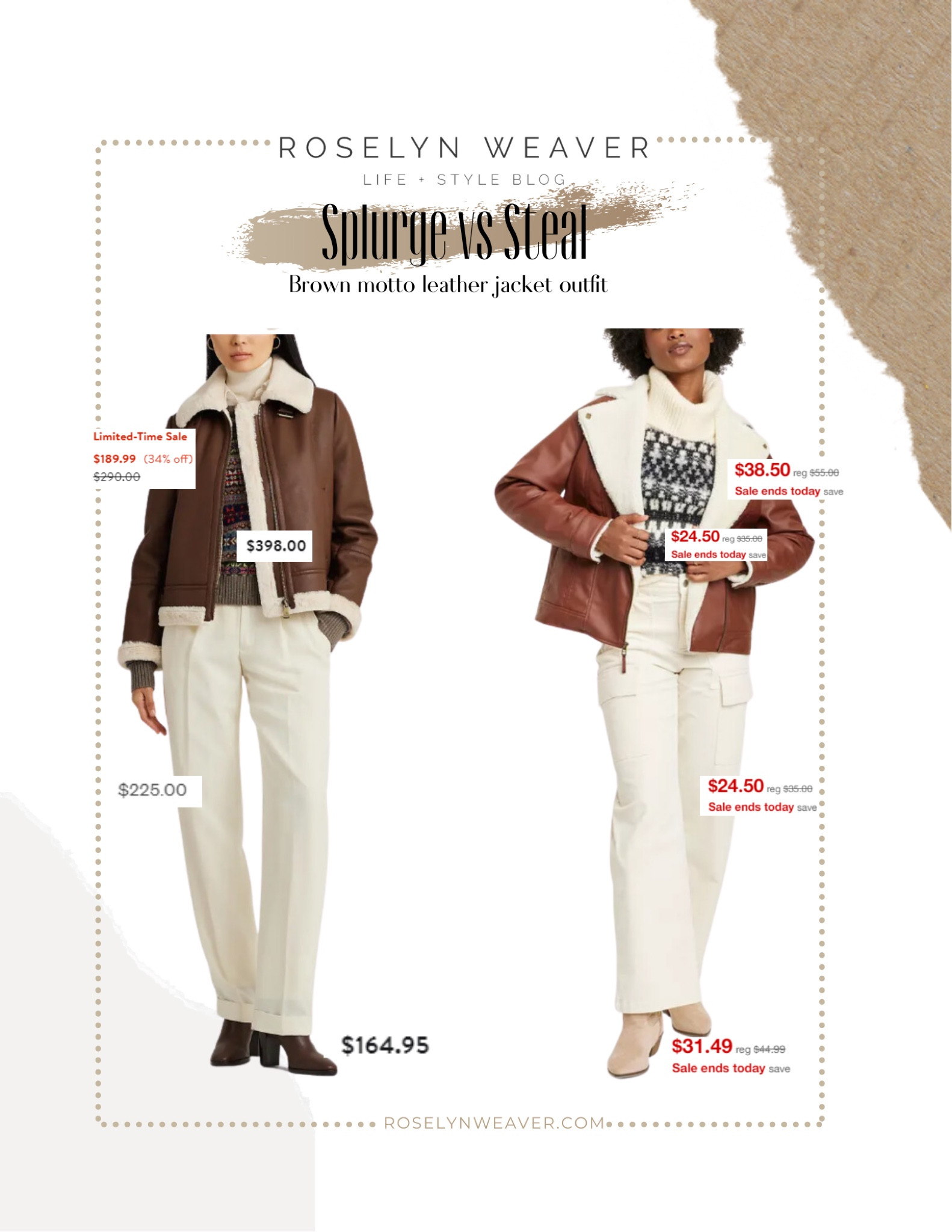 Splurge vs steal - brown leather motto jacket 

Winter outfit 

#LTKCyberWeek #LTKsalealert #LTKfindsunder50