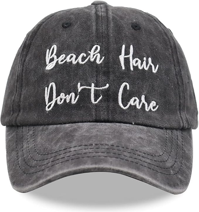 Beach Hair Don't Care Hat, Vintage Washed Adjustable Beach Life Baseball Cap for Men Women … | Amazon (US)