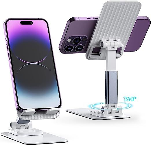 KEUASX Cell Phone Stand for Desk,Adjustable Mobile Rotatable Phone Holder for Office,Foldable&Por... | Amazon (US)