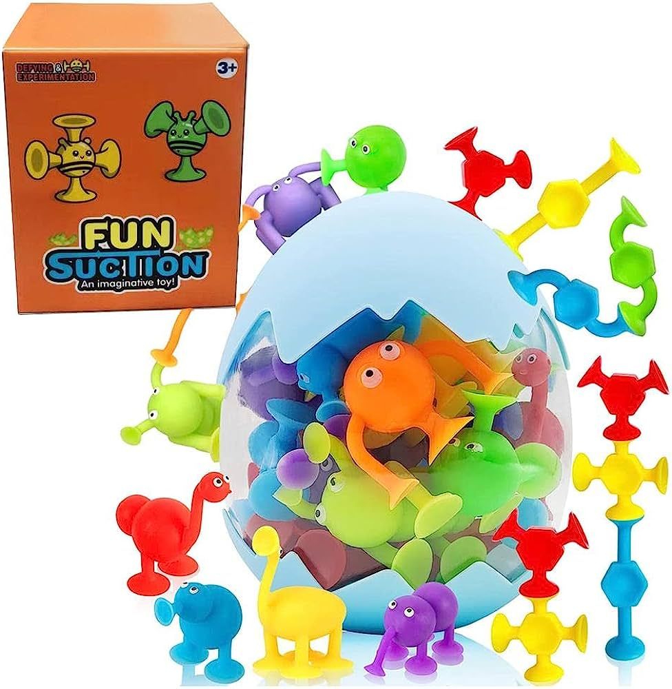 Bath Toys 27 PCS Suction Toys Sensory Toys for Kids Ages 4-8 Boys Girls Stress Release Toys Trave... | Amazon (US)