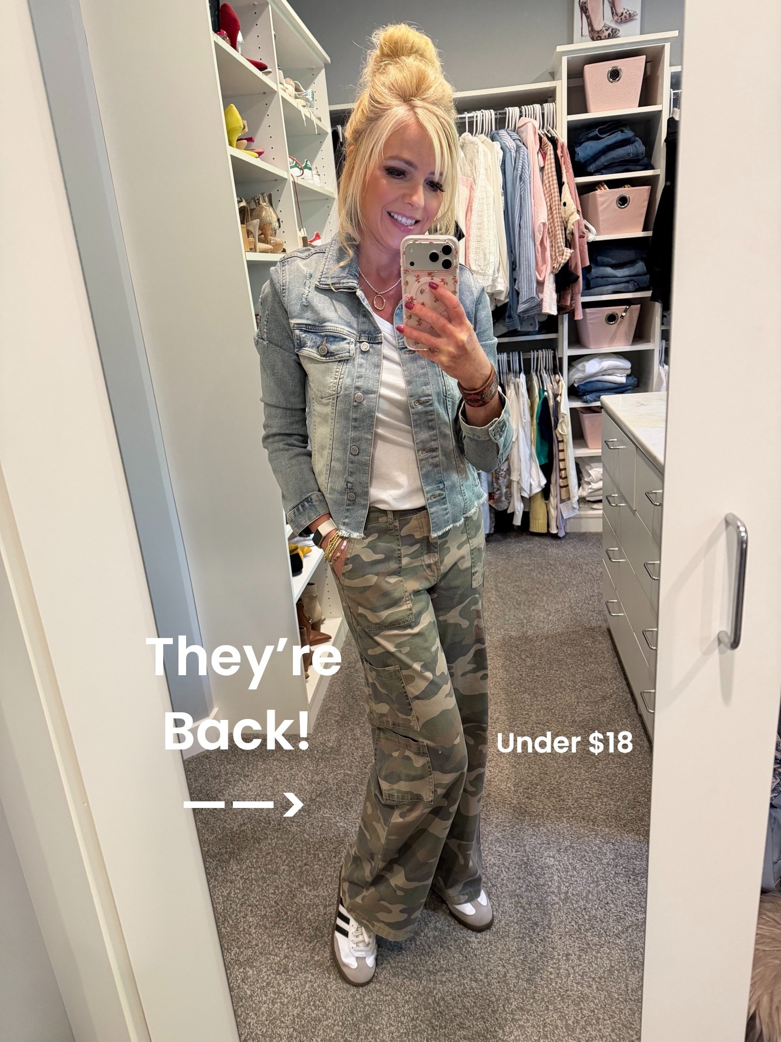 They are back! The viral camo pants!

#LTKdayinmylife #LTKOver40 #LTKootd