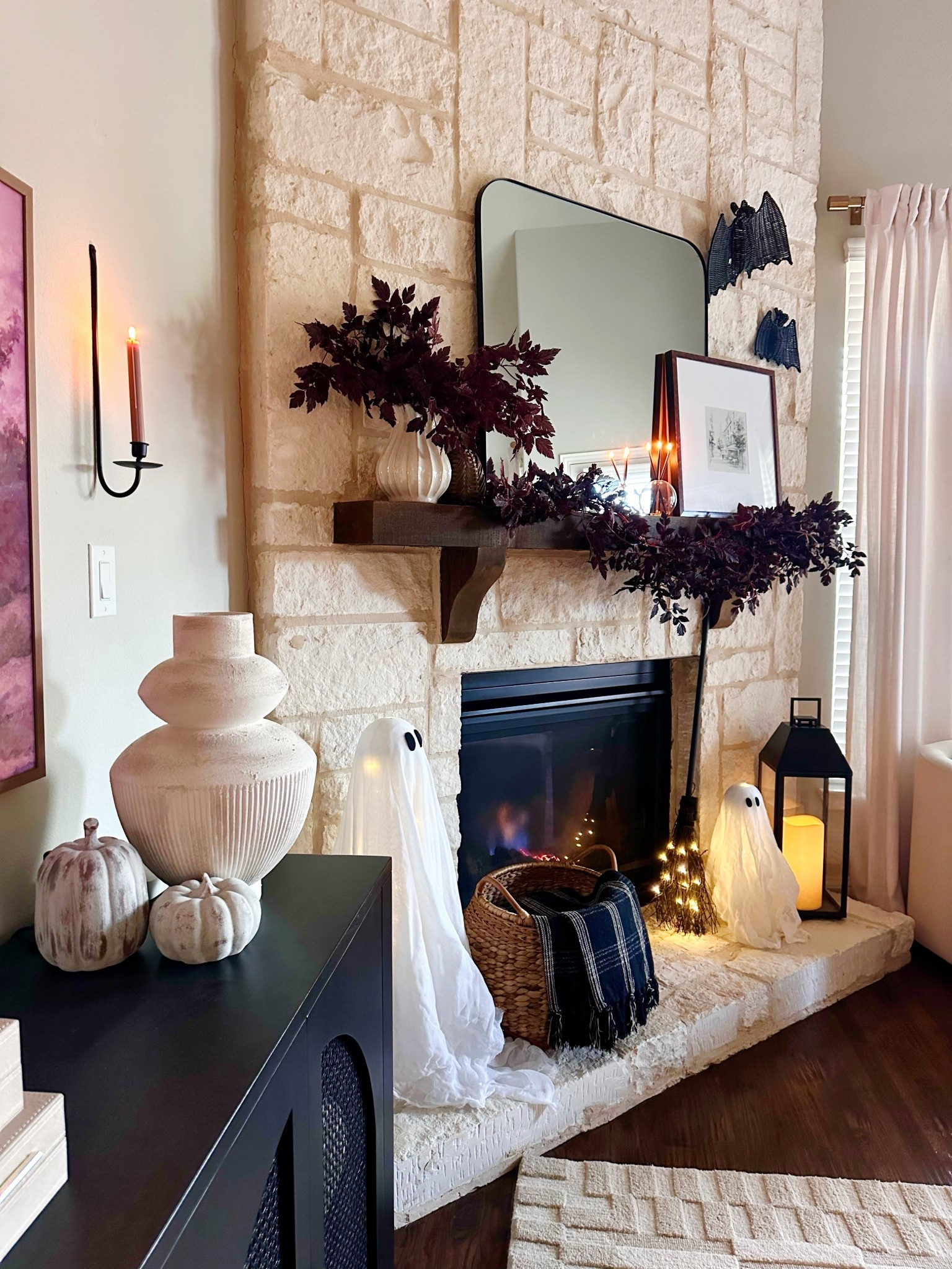 POV: you just walked into my house and saw my Halloween mantel 👻🕯️ — it’s giving cozy, spooky, and a little bit witchy! 

#LTKSeasonal #LTKHome #LTKHalloween