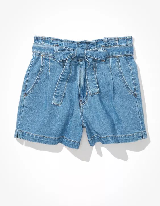 AE Paperbag Denim Mom Short | American Eagle Outfitters (US & CA)