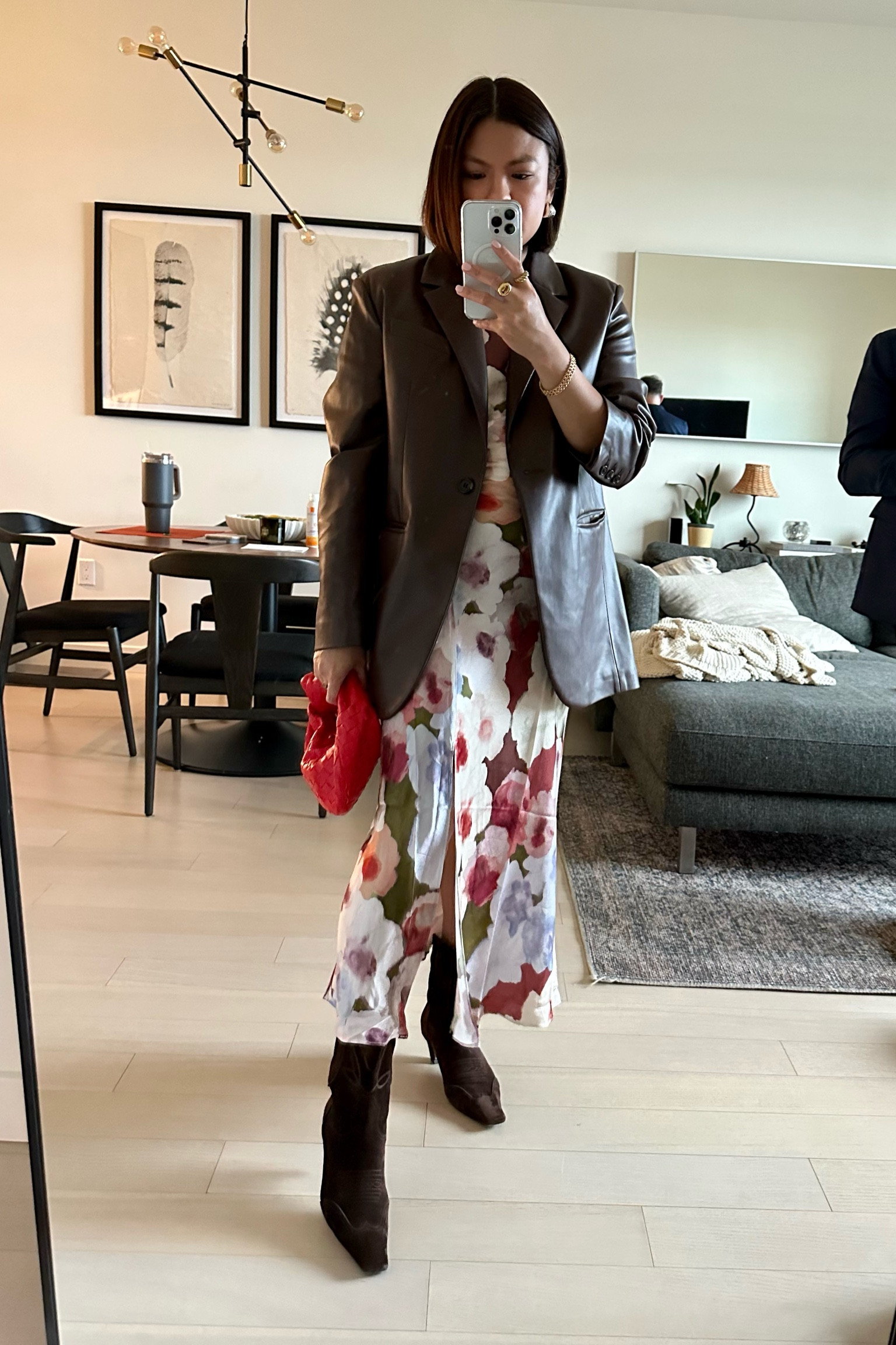 A no-fail outfit formula: slip dress, oversized blazer, western boots, mini bag  

#LTKfit #LTKitbag #LTKshoecrush