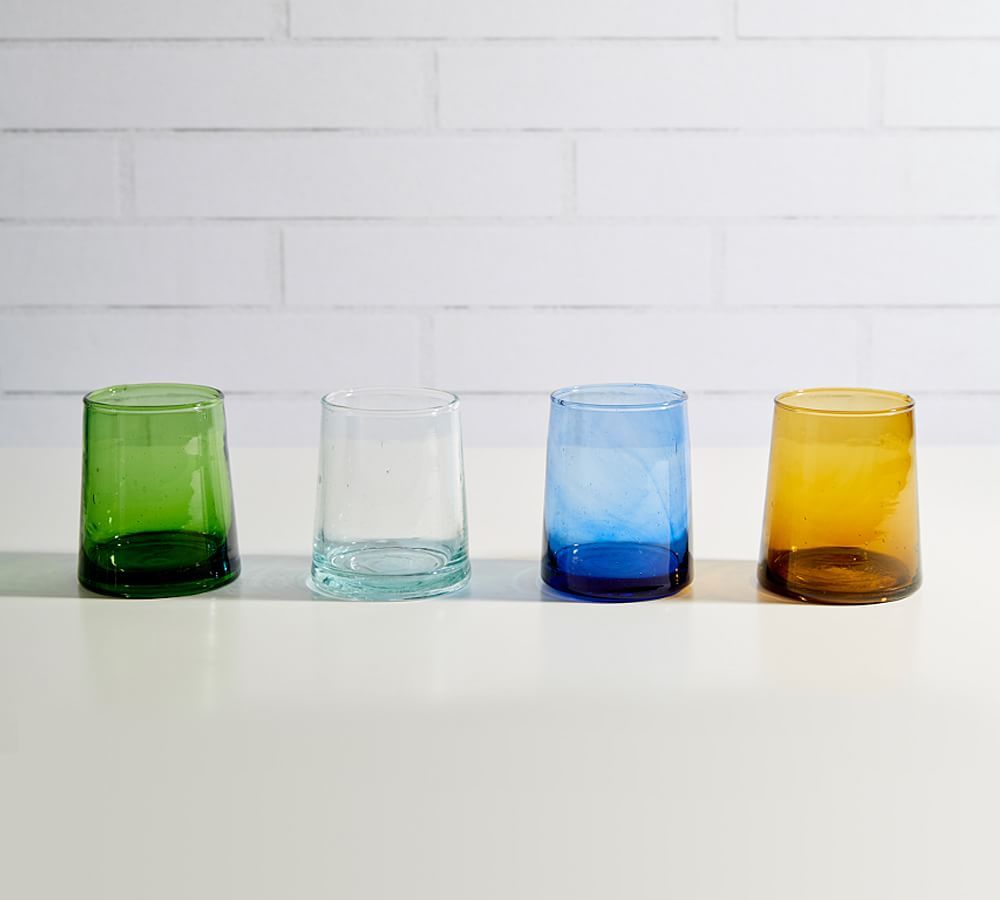 Moroccan Handcrafted Recycled Drinking Glasses - Set of 6 | Pottery Barn (US)