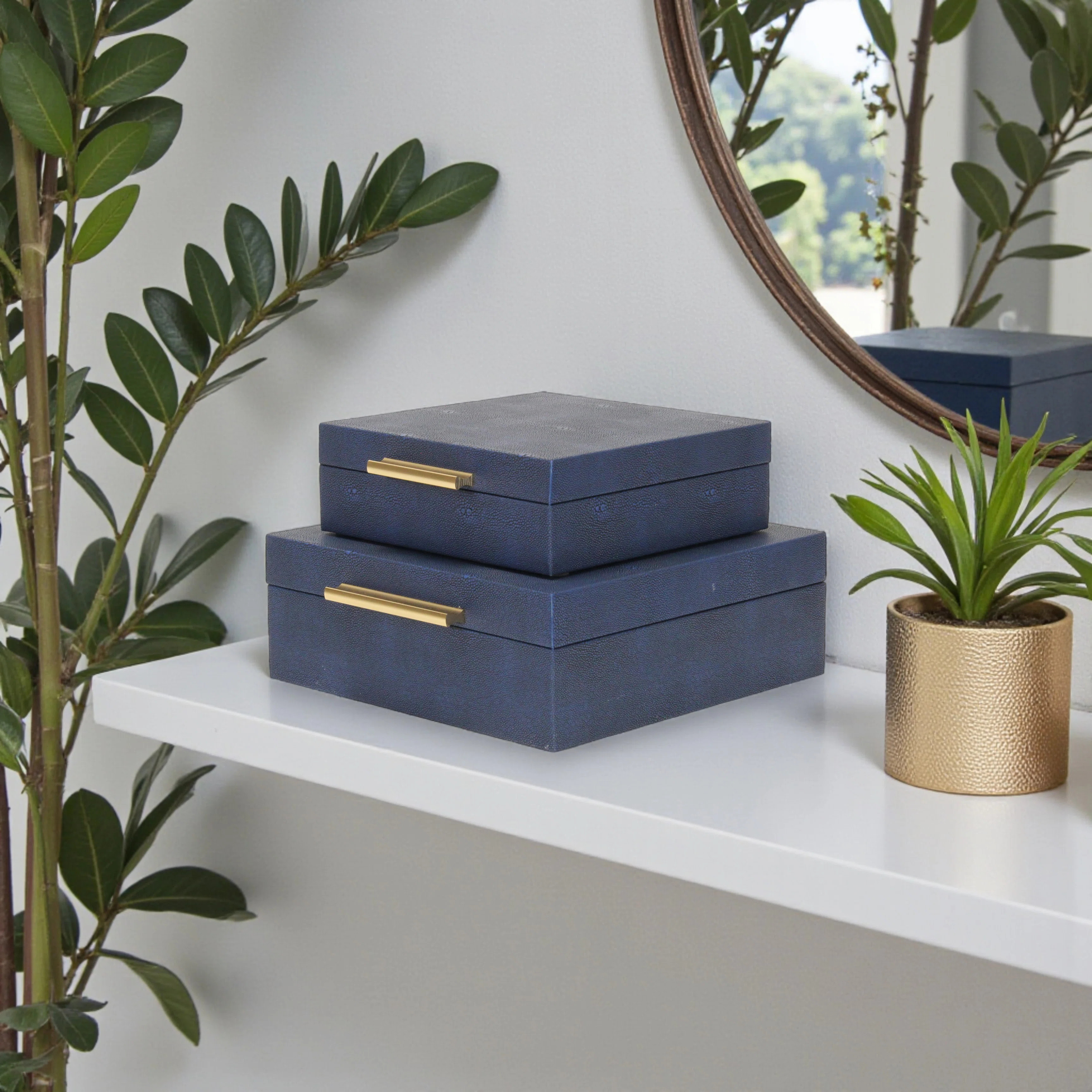 Rebeka 2 Piece Faux Leather Decorative Box Set | Wayfair North America