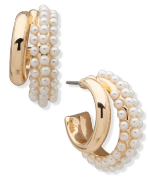 Anne Klein Pearl Hoop Earrings | Macys (US)