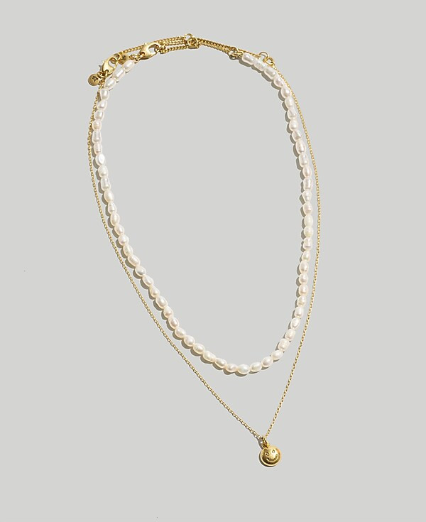 Two-Piece Freshwater Pearl Smiley Necklace Set | Madewell