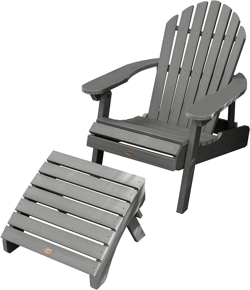 Highwood AD-KITCHL1-CGE Hamilton Folding & Reclining Adirondack Chair with Ottoman, Coastal Teak | Amazon (US)