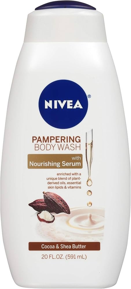 Nivea Cocoa and Shea Butter Pampering Body Wash with Nourishing Serum, 20 Fl Oz Bottle | Amazon (US)