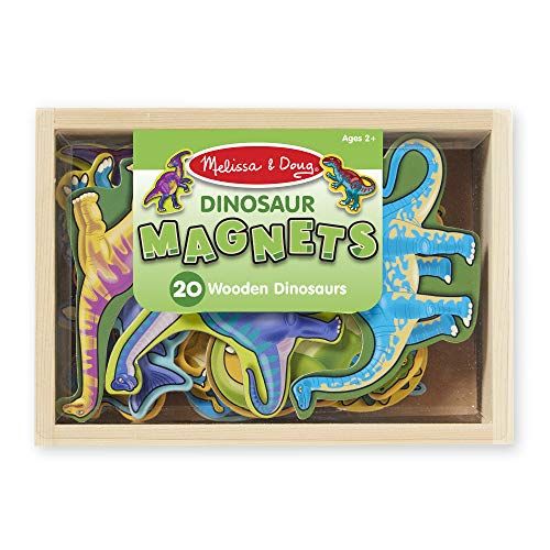 Melissa & Doug Magnetic Wooden Dinosaurs in a Wooden Storage Box (20 pcs) | Amazon (US)