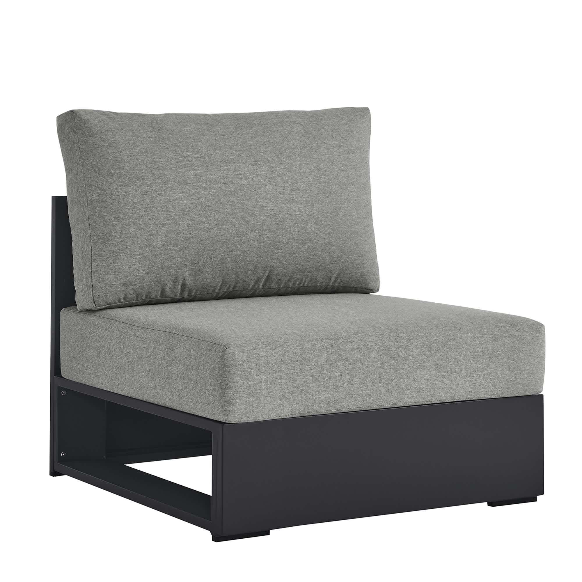 Modway Tahoe Outdoor Powder-Coated Aluminum Modular Armless Chair in Gray Gray one_size | EEI-6628-GRY-GRY | Lowe's