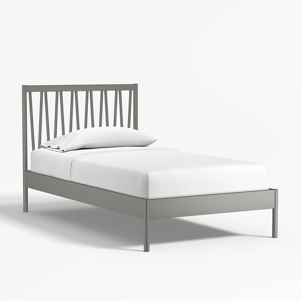 Classic Laurel Green Wood Kids Twin Bed + Reviews | Crate & Kids | Crate & Barrel