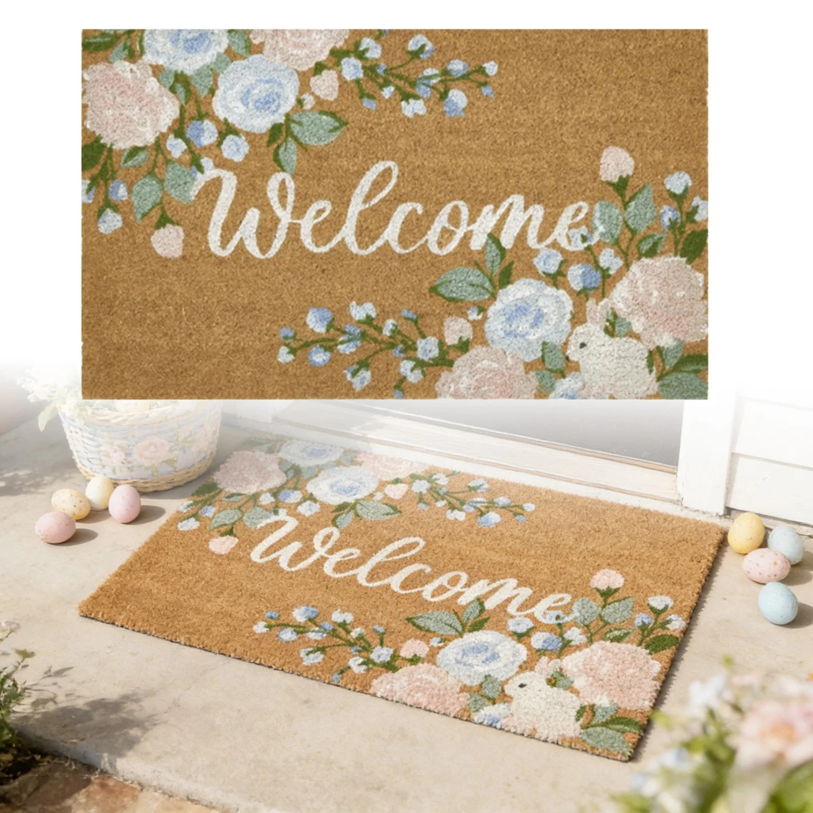 Door Mat Welcome Outdoor Mat: Artificial Coir Doormat for Outdoor Outside Indoor Entrance - Front... | Walmart (US)