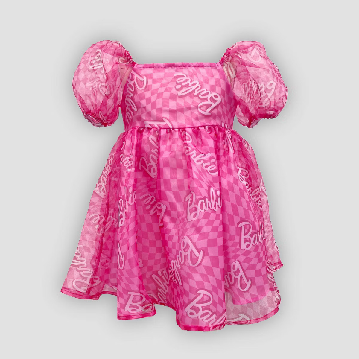 Girls' Barbie Organza Puff Dress - Pink | Target
