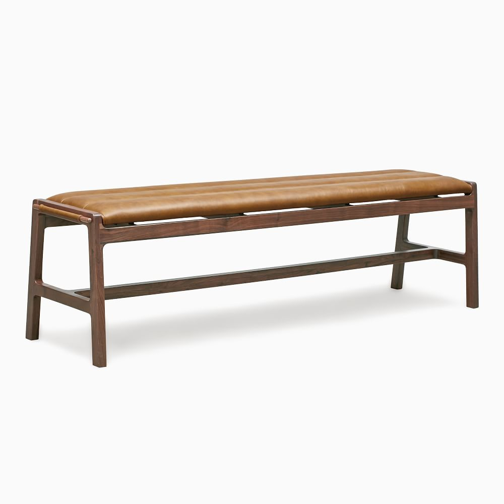 Carlisle Bench Camel Leather Walnut | West Elm (US)