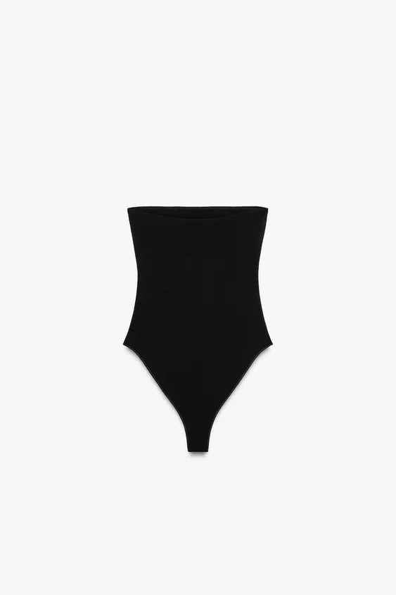 STRETCH BANDEAU BODYSUITBlack+4 | Zara US