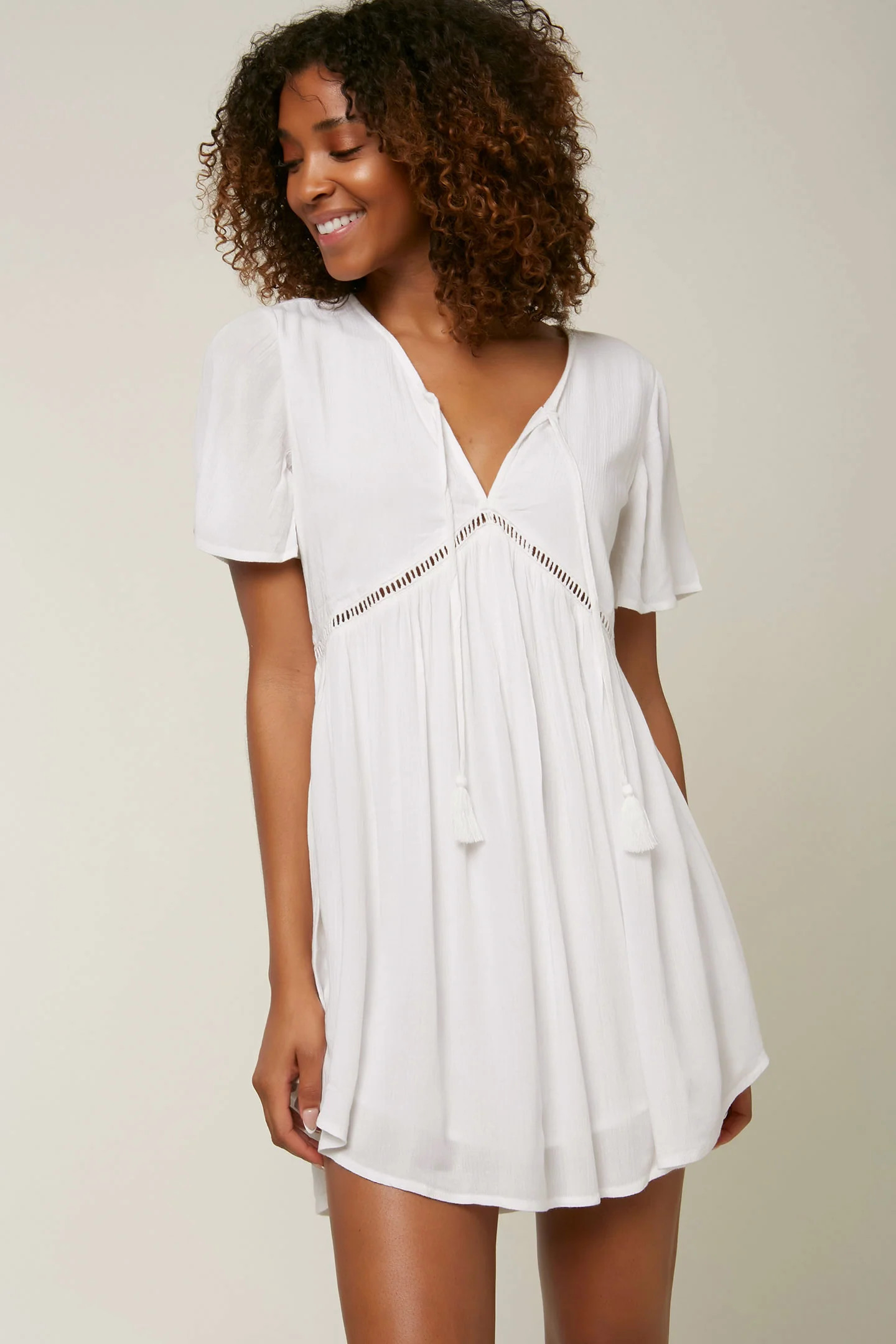 O'Neill Nala Solid Dress Women's White, | O'Neill