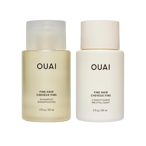 OUAI Fine Hair Shampoo & Conditioner Set, Travel Size - Volumizing Shampoo & Conditioner - With Strengthening Keratin, Biotin & Chia Seed Oil - Sulfate, Paraben & Phthalate Free (3 Oz) | Amazon (US)