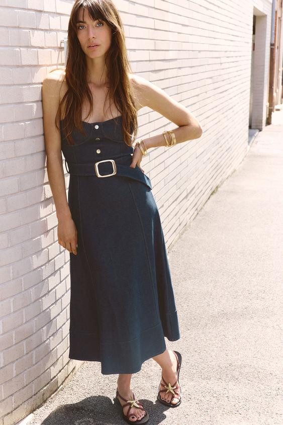 STRAPLESS BELTED DRESS | Zara US