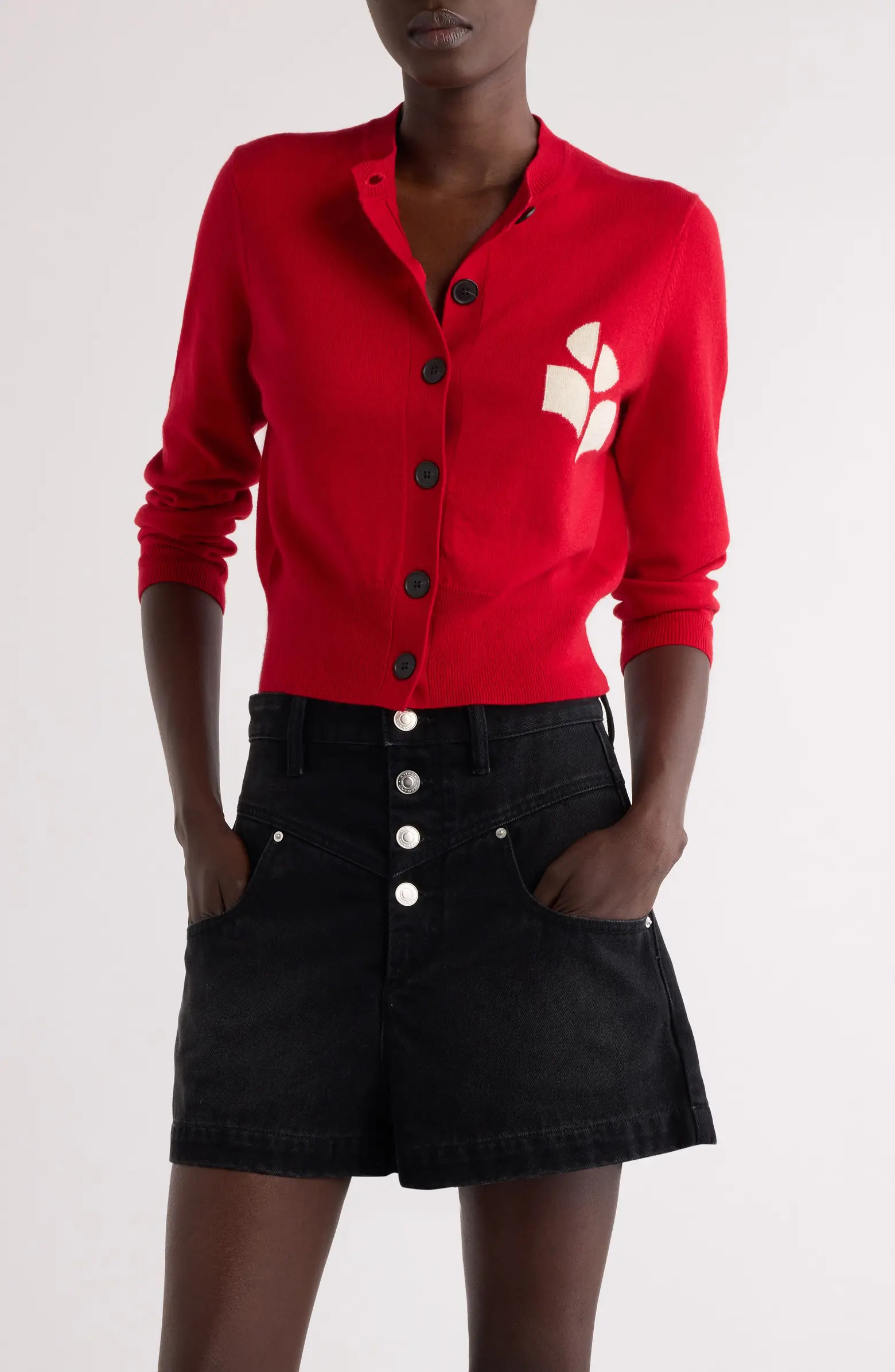 Isabel Marant Étoile Newton Flower Cotton & Wool Cardigan | Nordstrom | Nordstrom