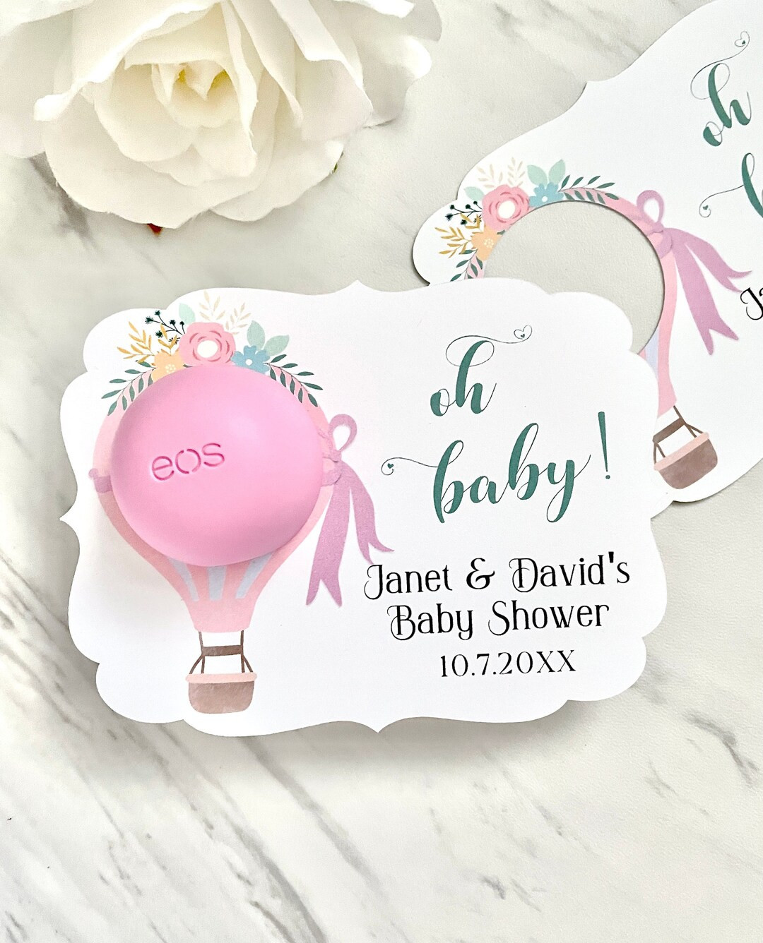 Printed Baby Shower Lip Balm Tags, Ready to Use Eos Balm Holder, Baby Shower Decor Set of 12 - Et... | Etsy (US)