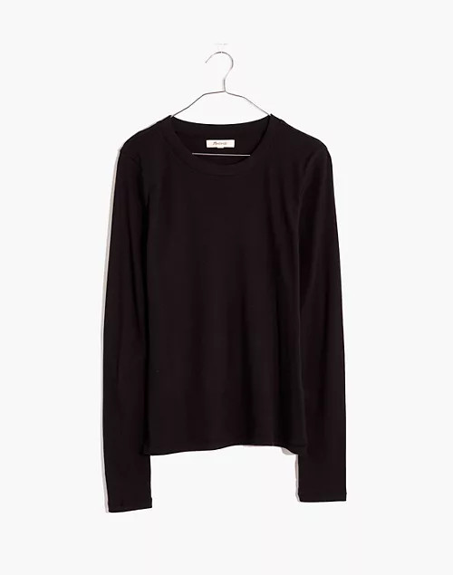 Fine Ribbed Crewneck Long-Sleeve Tee | Madewell