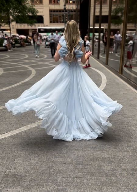 Holiday dress idea 🩵🫧🦋

#Cinderella 

#LTKwedding #LTKparties #LTKHoliday
