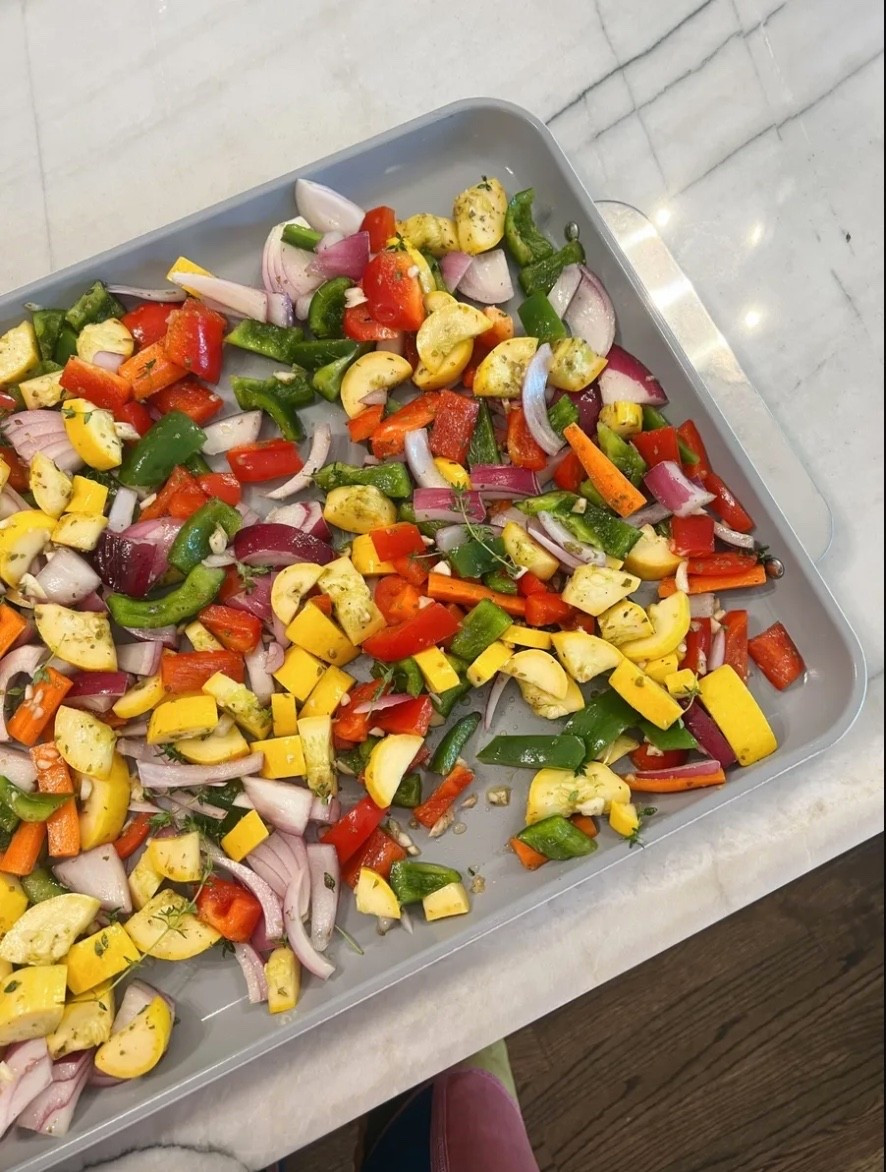 I am obsessed with these Caraway Bakeware sheets - perfect for roasting veggies or baking! On sale at Amazon