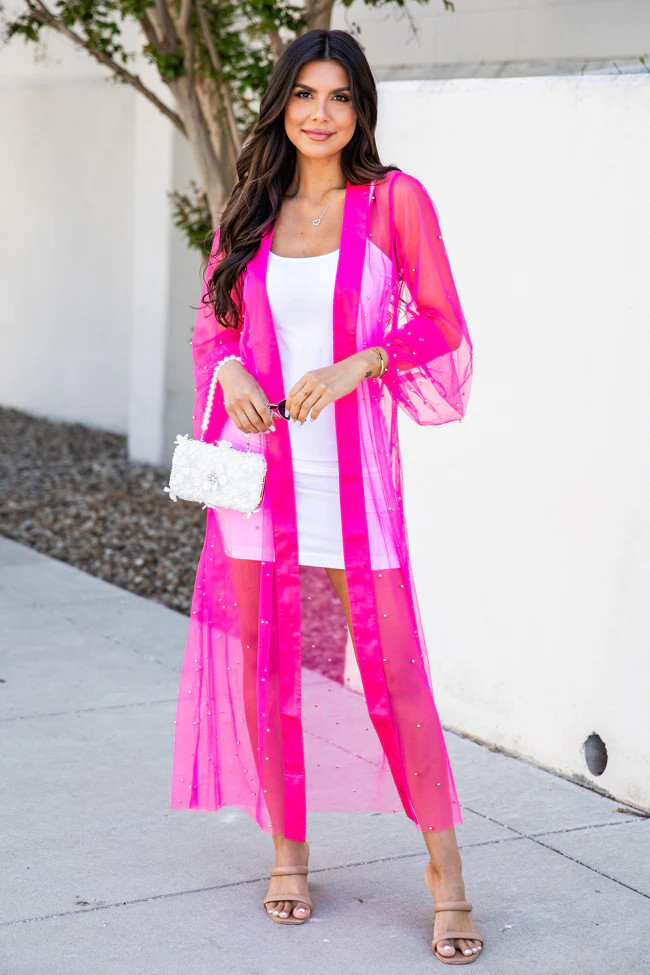 Bad Blood Pink Embellished Kimono | Pink Lily