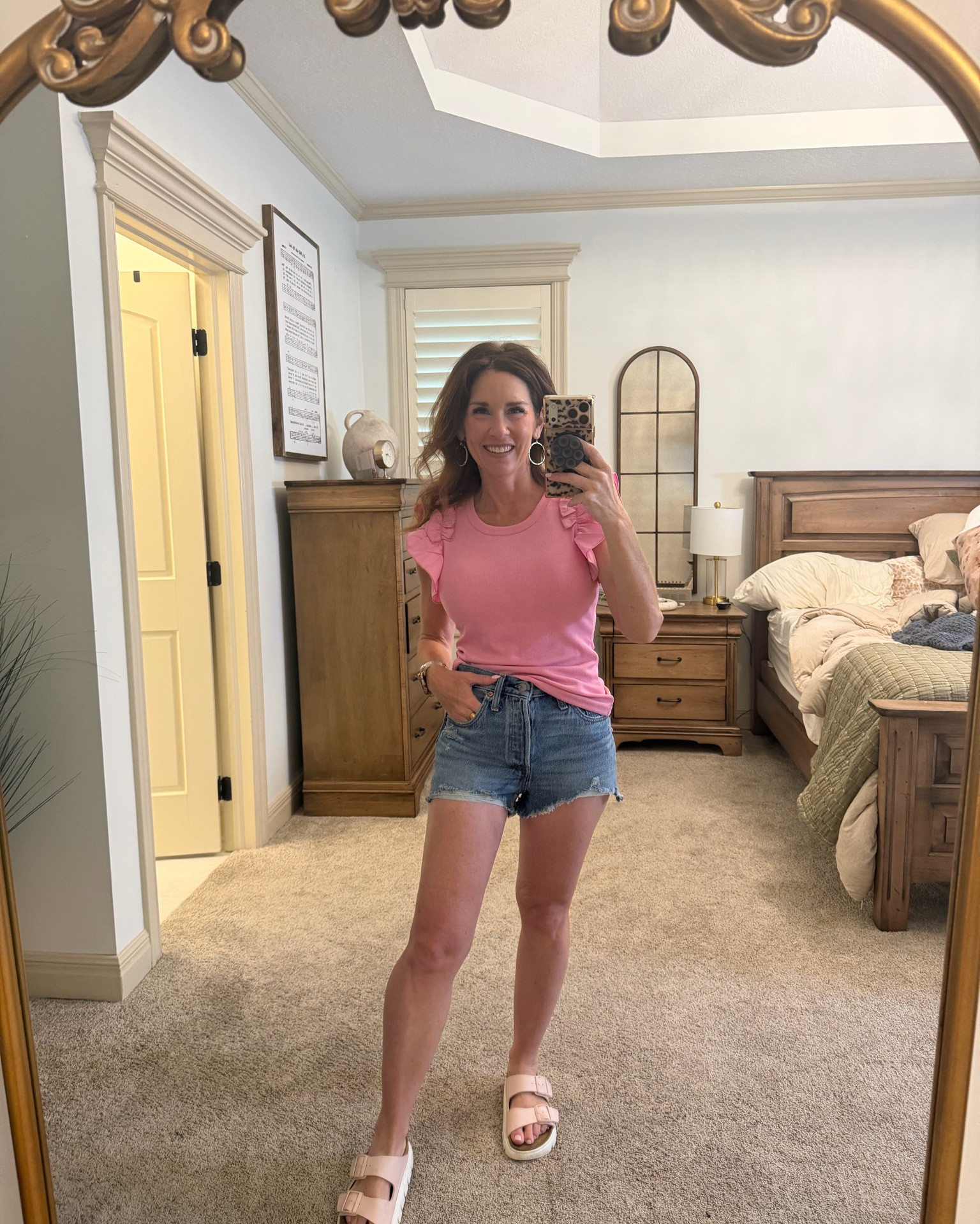 Pink 💖ruffle tank

#LTKootd #LTKOver40 #LTKPetite