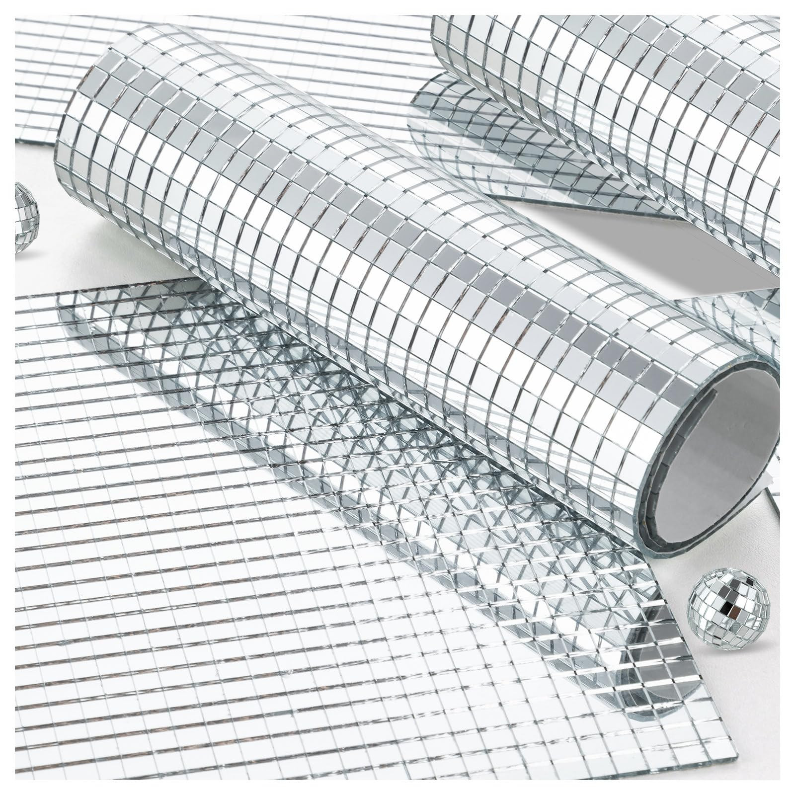 10800pcs Mirror Mosaic Tiles, 5 x 5mm Disco Tiles Self Adhesive, Square Disco Mirror Tiles, Disco... | Amazon (US)