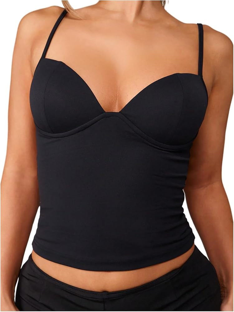 Verdusa Women's Rave Club Y2k Top Sleeveless Camisole Tops with Built in Bra | Amazon (US)