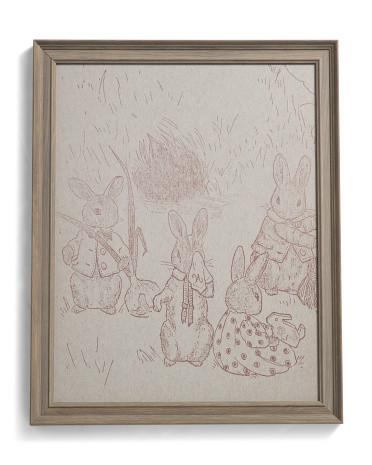 16x20 Bunny Sketch Charcoal Brown Framed Wall Art | TJ Maxx