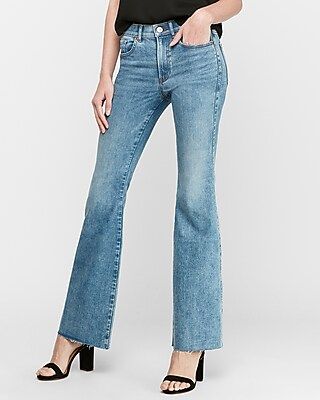 High Waisted Hyper Stretch Slim Flare Jeans, Women's Size:2 Short | Express
