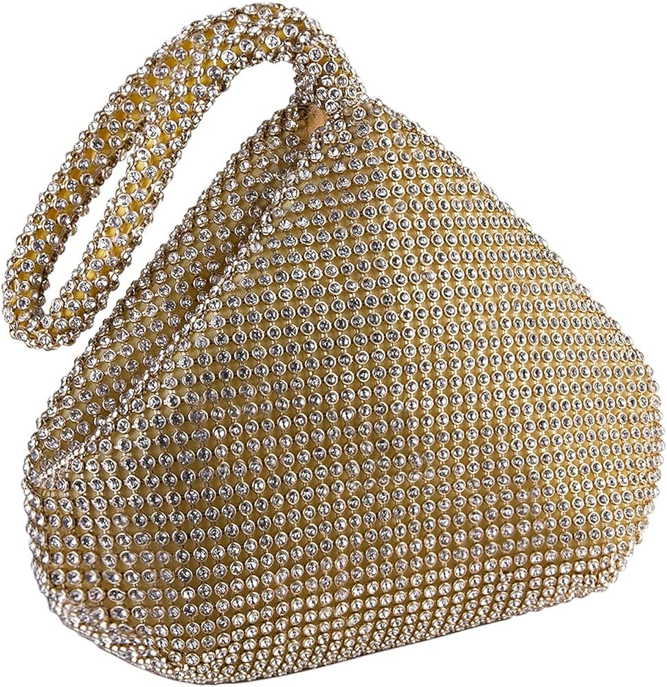 CROWN GUIDE Women Rhinestone Crystal Evening Clutch Bag With Wristlet Wedding Prom Party Purse Ha... | Amazon (US)