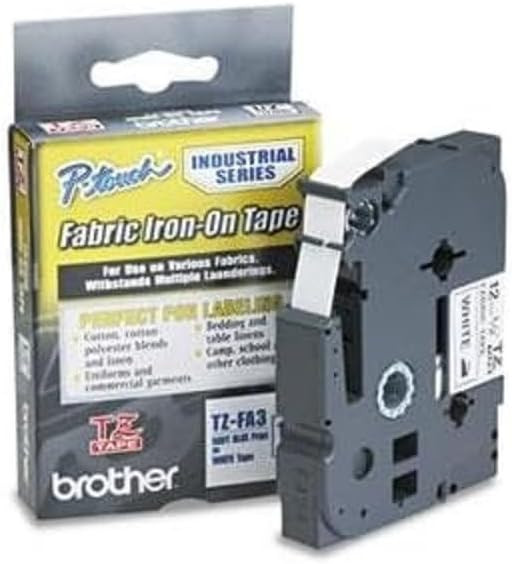Brother Genuine P-touch TZE-FA3 Tape, 1/2" (0.47") Wide Fabric Iron-On Tape, Navy Blue on White, ... | Amazon (US)