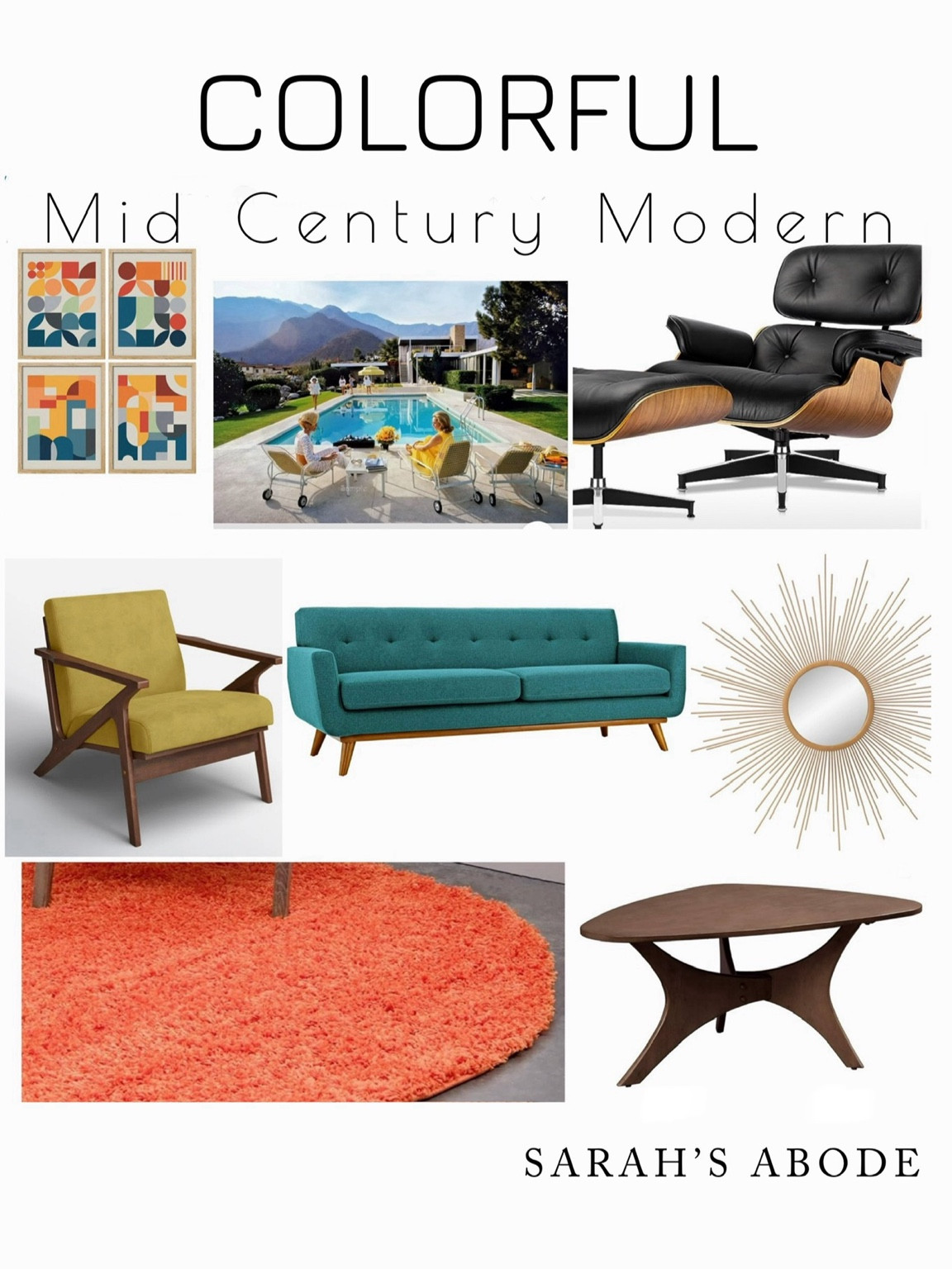 Colorful Mid Century Modern living room design!

Geometric art. Modern art. Modern lounge chair. Herman miller look. Mid century sofa. Starburst mirror  

#LTKHome #LTKFamily #LTKStyleTip