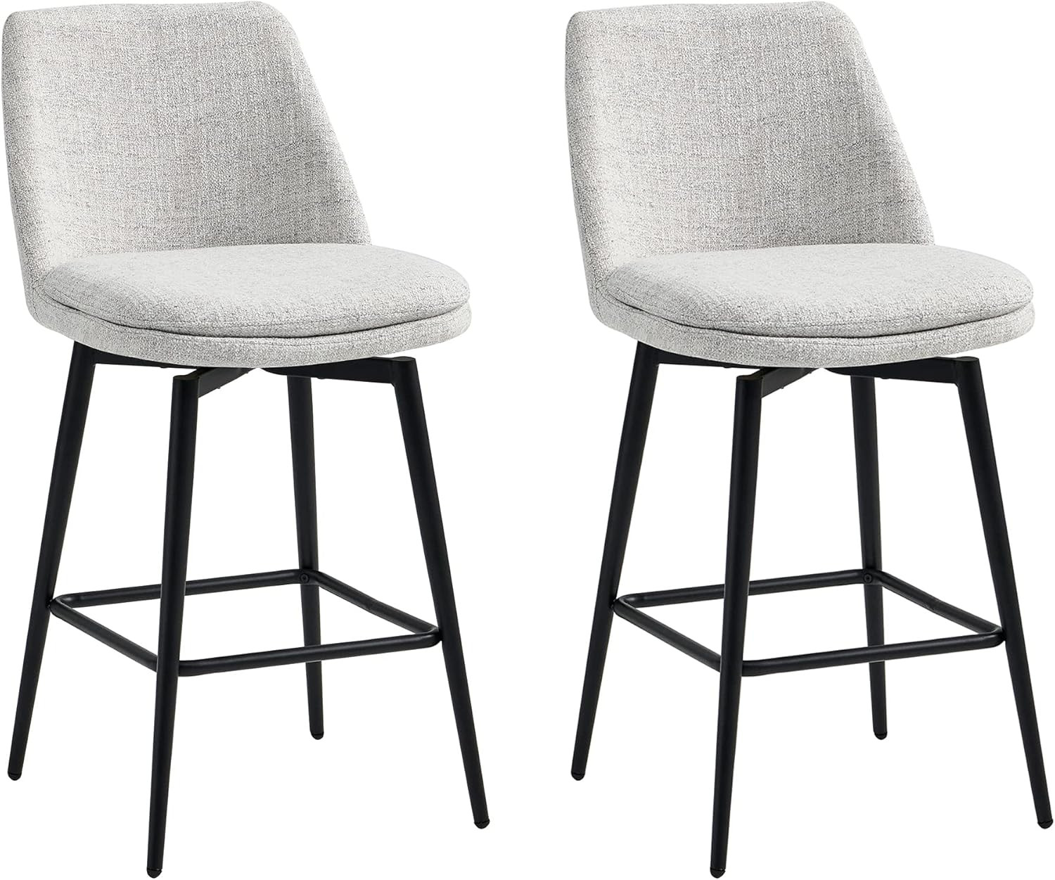 CHITA Counter Height Swivel Barstools, Upholstered Fabric Bar Stools Set of 2, Metal Base, 27.2" ... | Amazon (US)