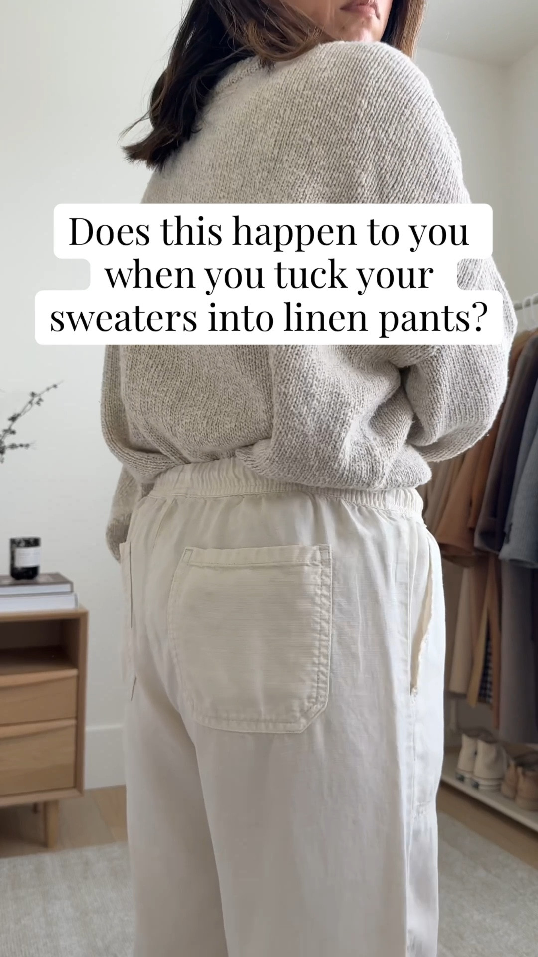 The trick to tucking thicker sweaters into linen pants - this band! Honeslty, once it’s on I can’t feel it  

#LTKPetite