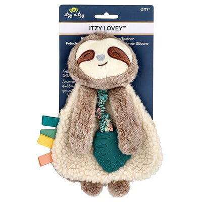 itzy ritzy, Itzy Lovey™, Plush Lovey with Silicone Teether, 0 Months+, Sloth, 1 Teether | iHerb