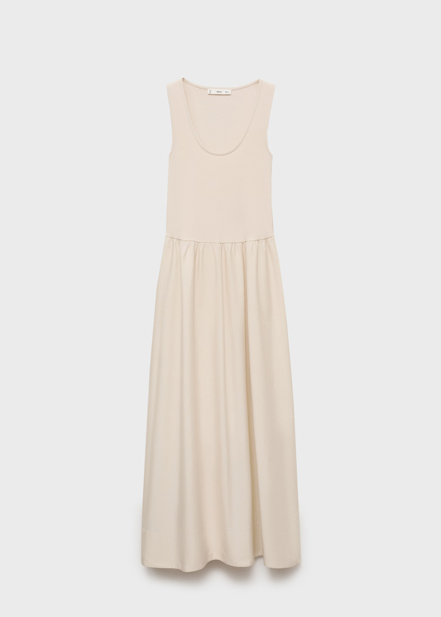 Flared dress in combined fabric - Women | MANGO United Kingdom | MANGO (UK)