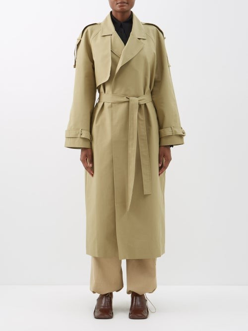 The Frankie Shop - Suzanne Cotton-canvas Trench Coat - Womens - Khaki | Matches (US)