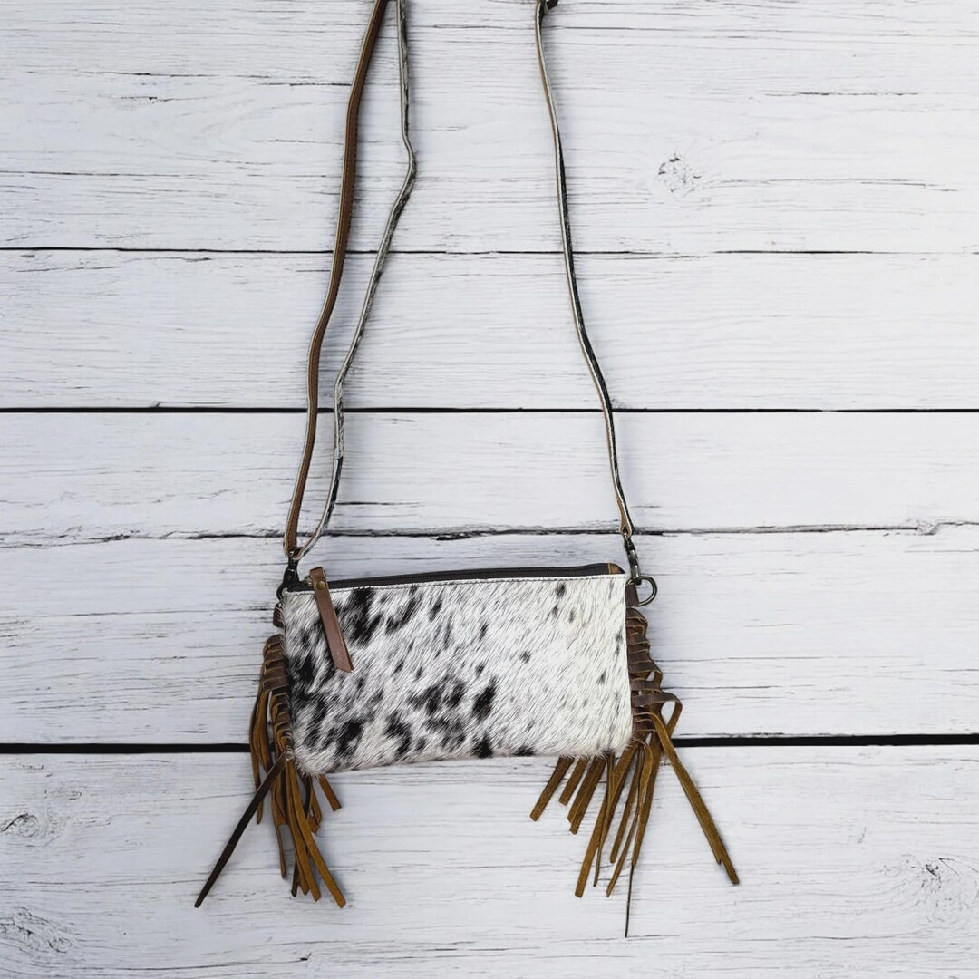 All Hair on Cowhide Fringe Crossbody Bag Women Purse - Etsy | Etsy (US)