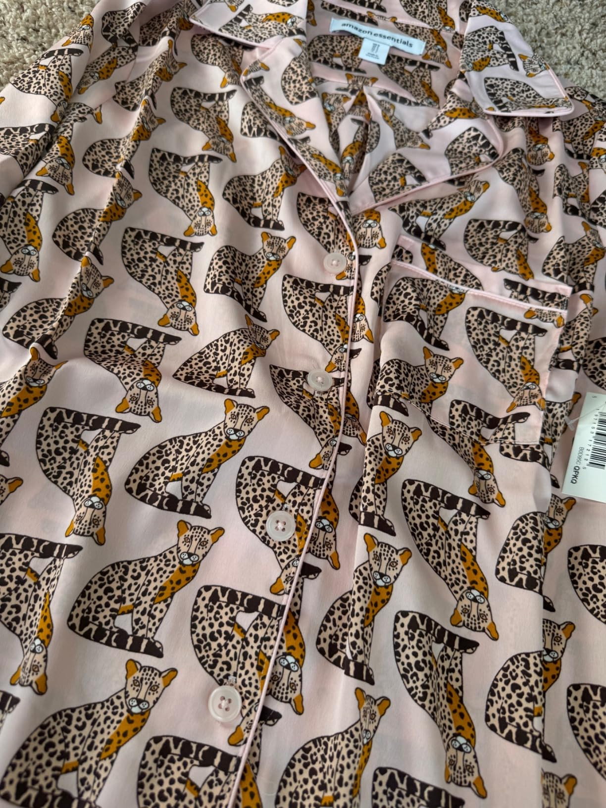 Amazon Essentials Women's Regular-Fit Long-Sleeve Satin Sleep Shirt Only (Pants Sold Separately) | Amazon (US)