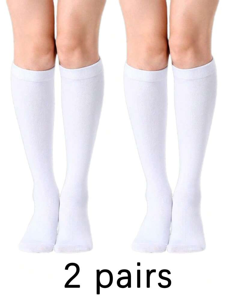 1/2/3/4 Pairs Women's Knee Length Socks, Outdoor Sports Socks, Casual Striped Socks, Cozy | SHEIN