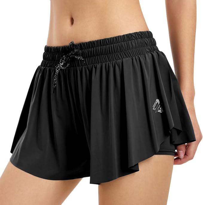 Flowy Butterfly Shorts for Women Athletic Gym Workout Running Skirt Kiki Kona Preppy Comfy Shorts... | Amazon (US)