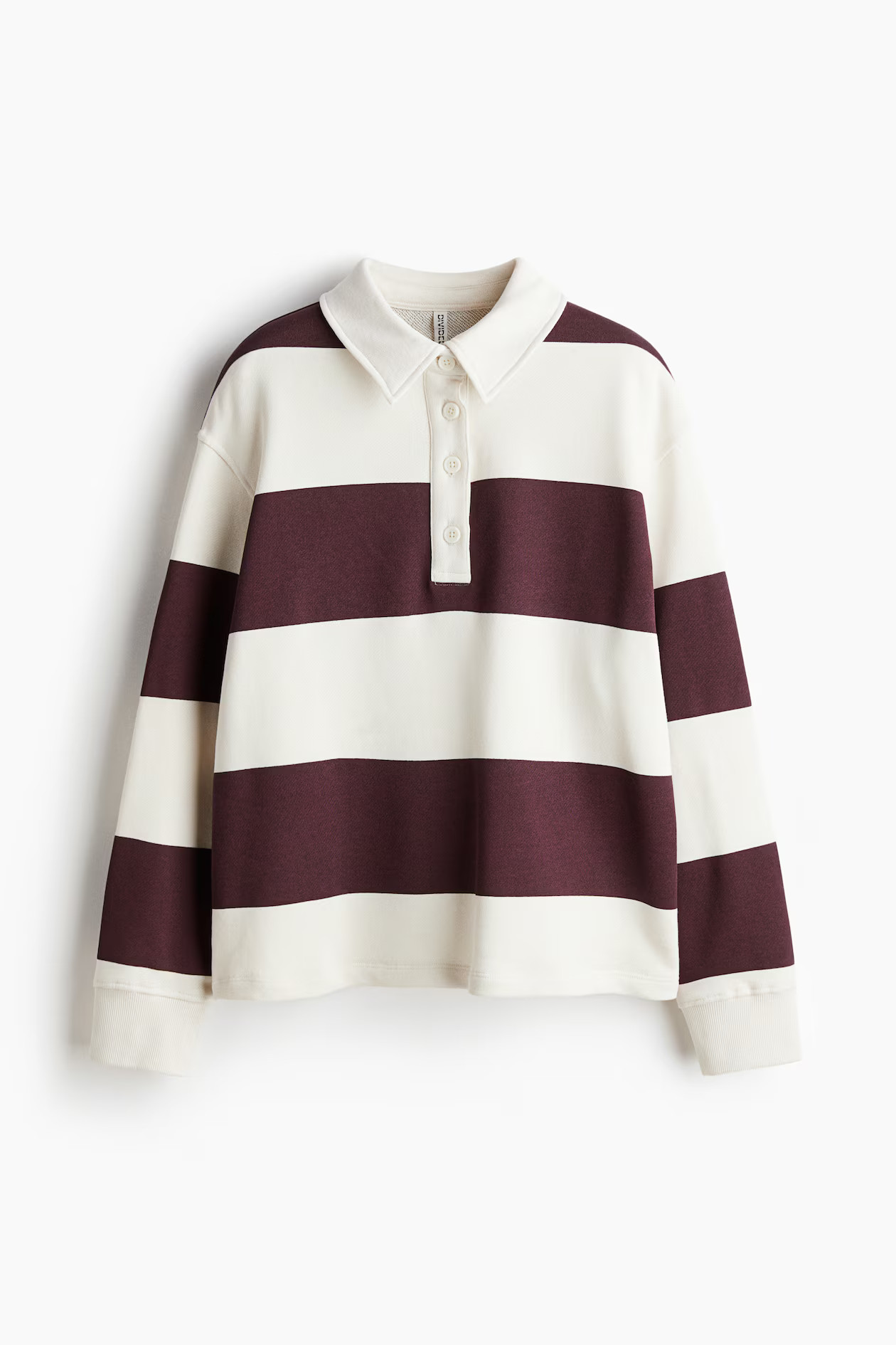 Oversized rugby shirt - White/Striped - Ladies | H&M GB | H&M (UK, MY, IN, SG, PH, TW, HK)
