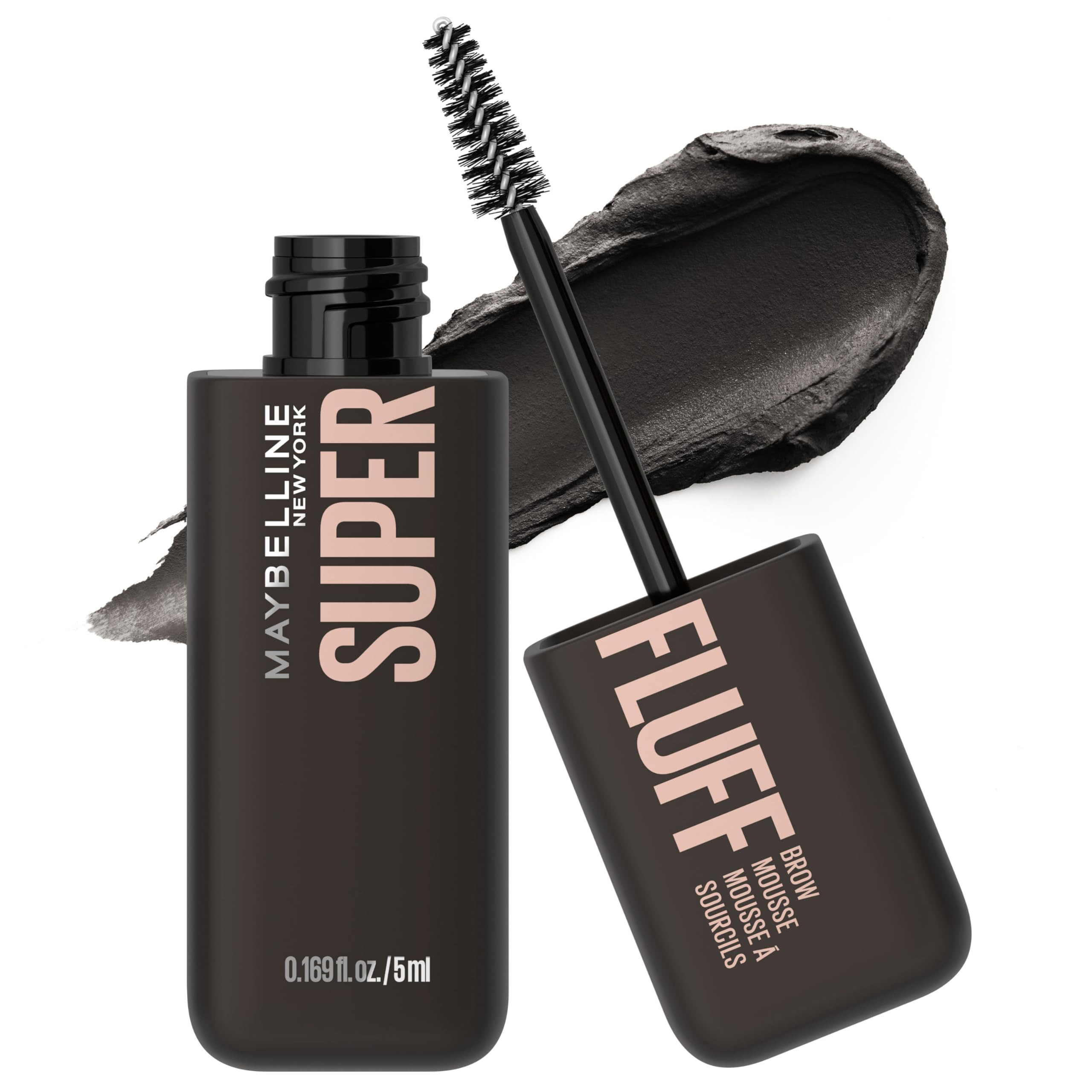 Maybelline Superfluff Volumizing Brow Mousse, All Day Tinted Brow Gel For Soft Full Brows, Black,... | Amazon (US)